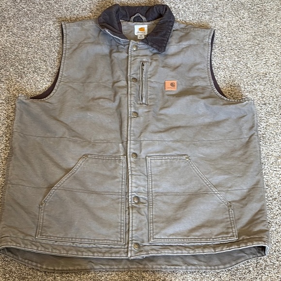Carhartt Brown Fleece Lined Vest - Picture 1 of 5